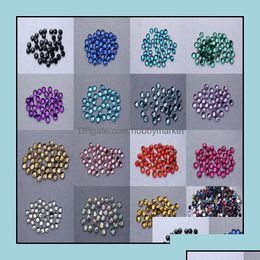 Acrylic Plastic Lucite Acrylic Plastic Lucite Loose Beads Jewelry Wholesale500 Pcs Flat 8 Mm Back Rhinestone Bead Process Drop Deliv Dhhkw