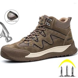 Boots Steel Toe Work Men Indestructible Safety Shoes Anti-Smashing Aniti-Slip Protective Male