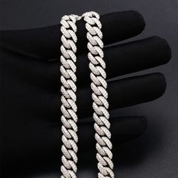 Hot Sales Silver Necklace Sterling Vvs Moissanite 100%pass the Diamond Test Iced Out Miami 10mm Cuban Link Chain