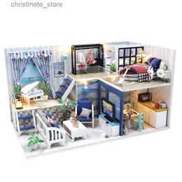 Architecture/DIY House Loft Villa Diy Miniature House Doll With Furniture Light Cover Dollhouse scene Casa Children Girl Boy For Toys Birthday Gifts