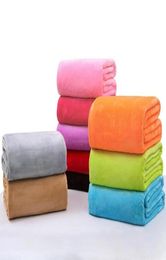 Soft Warm Solid Coral Fleece Flannel Blanket Bedspread Cover Winter Warm Sheets Blankets Sofa Office Home Textile 50 70cm235g7333869
