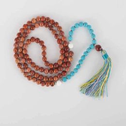 Pendants 6mm Natural 108 Blue Turquoise Sandalwood Bead Necklace Colourful Pray Bohemia Cuff Inspiration Lucky Easter Souvenir