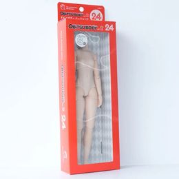 Original Obitsu 24cm Female Body 24 OB24 Ball Jointed Doll 1/6 Part for BJD Movable Figure Soft Bust Natural / White Skin 240301