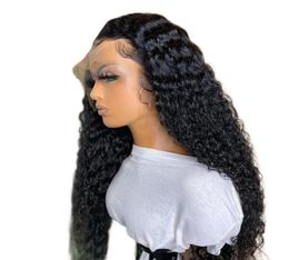 180Density 26Inch Soft Brazilian Kinky Curly Pre Plucked Side Part Lace Front Wig For Women With Baby Hair Hairline Wig Heat diss24307381