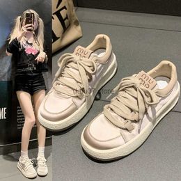 Dress Shoes Thick soled small white shoes for women in 2024 new spring versatile student leisure simple and easy to increase height low top sports boardH240306