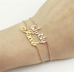 Personalized Custom Name Bracelet Charms Handmade Women Kids Jewelry Engraved Handwriting Signature Love Message Customized Gift281311526