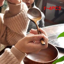 Spoons 1-4PCS Long Handle Spoon Elegant Design Restaurant-grade Soup Premium Quality Wooden Utensil