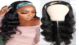 Adjustable Headband Human Hair for Women Body Wave 150 density Indian Remy Human Hair Non Lace Wigs9962917