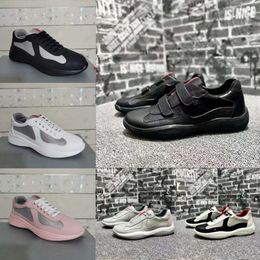 Men Americas Cup Xl Leather And Rubber Style Sneakers Designer Shoes Flat Trainers Black Mesh Lace-up Casual Shoes Outdoor Runner Sport Shoes EU36-47 With Box 527