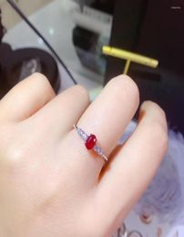 Cluster Rings Selling Style Natural Pigeon Blood Ruby Ring 925 Silver Women39s Simple Atmosphere3552353