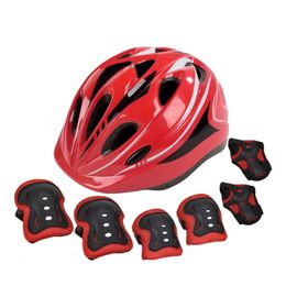Adjustable Bike Helmet Set Kid Roller Skating Protective Gear for Girls Boys 240304