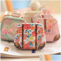 Gift Wrap 100Pcs Mini Handbag Tin Box Home Organiser Storage Wedding Gift Candy Jewellery Container Tea Boxes S38 Drop Delivery Home Gar Dh6Hj