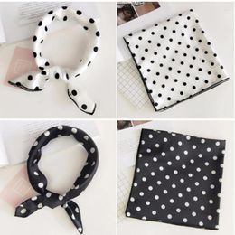 Scarves 2024 Summer Brand Satin Scarf Square Women Foulard Dot Bandana Shawls And Wraps Fashion Lady Office Small Hair Neck