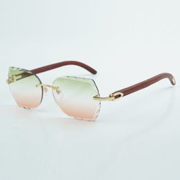 fashion cut lens sunglasses 8300817 high quality natural original wood legs sunglasses size 60-18-135mm