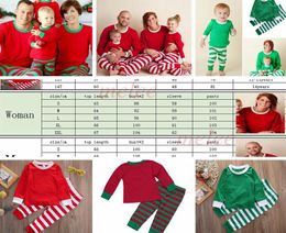 Xmas INS Kids Adult Red Green Family Matching Christmas Deer Striped Pyjamas Sleepwear Nightwear Pyjamas bedgown sleepcoat nighty 9724616