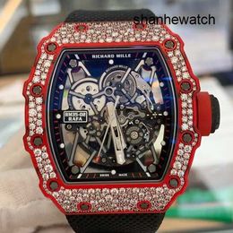 Swiss Watch Female Watch RM Watch Mens Series 49.94x 44.5mm Automatic Mechanical Hollow Mens Watch Ntpt Original Diamond Rm35-02