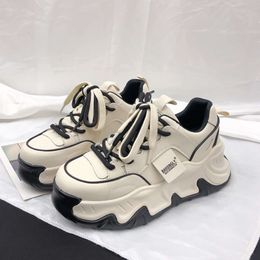 High Beauty Thick Sole Colour Block Dad Shoes 2023 Summer New Internet Celebrity Fashion Increase Slimming Casual Sports Shoes for Women