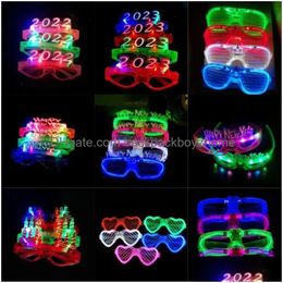 Other Festive & Party Supplies Party Led Glasses Glow In The Dark Halloween Christmas Wedding Carnival Birthday Props Accessory Neon F Dh2Kf