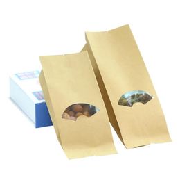 Fan-shaped Window Aluminium Foil Organ Bag Kraft Paper Bag Nut Snack Tea Packaging Food Bag