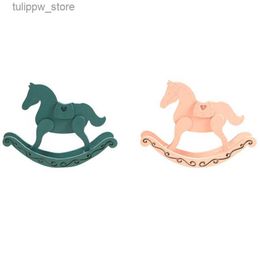 Decorative Objects Figurines Wooden Handicrafts Trojan Horse Rocking Horse Ornaments Home Bedroom Desk Simple Furnishings Gift DecorationsL240306