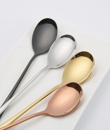 Korean Spoon 4color 304 Stainless Steel Korean Serving Spoon Set High Quality Mixing Spoons 205mm Korean Dinnerware Set Kitchen Ac7585265