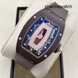 Swiss Watch Female Watch RM Watch Womens Rm007 Red Lip Automatic Mechanical Ceramic/18k Rose Gold Womens Watch