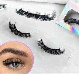 False Eyelashes Wispy Fluffy Long Curled Full Makeup Faux Mink Lashes Russian StripCurlFalse5443790