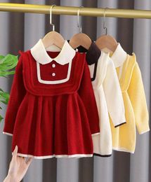 Girl039s Dresses Autumn Winter Baby Girls Knitted Sweater Dress Princess Elegant Toddler Kids Warm Infant Children Christmas Cl7225991