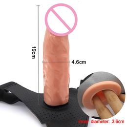 Dildos/Dongs Men Strap On Dildo Panties Wearable Hollow Penis Lengthen Sleeve Strapon Dildo Pants Harness Belt for Man Sex Toys For Woman Gay