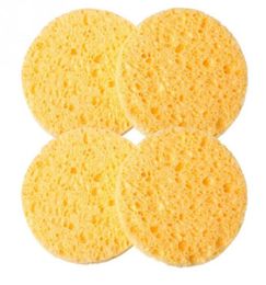 Whole 20pcs Natural Wood Fibre Soft Face Washing Sponge Makeup Tools Women Cleaning Sponge Puff Pad 8667817