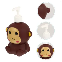 Liquid Soap Dispenser 1Pc Cartoon Shampoo Body Wash Bottle Empty Lotion Press Pump (Monkey)