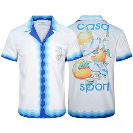 2024 Designer Short sleeved Summer Men CASA Popular Breathable Print Casual Shirt Beach Vacation Beach Short sleeved High Quality Cotton Comfortable polo Shirt