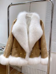 Coats Winter 90% White Duck Down Jacket Natural Real Fox Fur Collar Thick Warm Luxury Outwear Female Coats