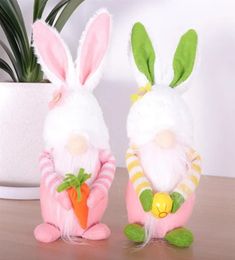 2024 Easter Bunny Gnome Rabbit Faceless Dwarf Doll Toys Desktop Window Figurine Ornaments Home Bedroom Living Room Festival Decorations