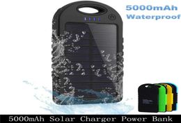 Solar Power Bank Battery Waterproof Dual Usb Charger Phones Camping Lamp Accessories Ultra Thin Snap Hook Attach Backpack Hiking G5413169