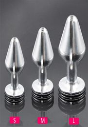 Metal Anal Plug Heavy Corona Anus Electro Stimulate BDSM Sex Toys For couples273L3146096