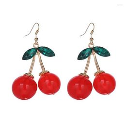 Dangle Earrings One Pair Alloy Women Fashion Cherry Drop Rhinestone Cute Ear Hook Jewellery Accessories Gift Hypoallergenic9826212