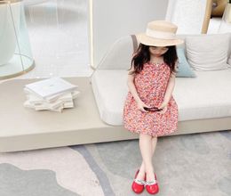 2021 Summer Casual Dress Baby Girls Flower Pattern Sleeveless Princess outfit children outwear Cute Little Girl Dresses7269759