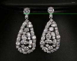 Dangle Chandelier Emmaya Luxury Bride Wedding Earrings Amazing Cubic Zirconia White Gold Colour Crystal Jewellery Party GiftDangle 2047926