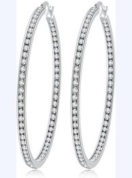 Hoop Huggie Crystal Stainless Steel Earring For Women Hypoallergenic Jewelry Sensitive Ears Large Big Earrings Hoops JewelryHoop9099362