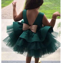 Girl039s Dresses Toddler Baby 1st Birthday Baptism For Girls Green Christmas Backless Princess Party Tutu Gown Bow Kids Ceremon7947197