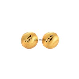 Stud ce brand black stud earrings needle simple designer elegant OL girls womens gold wire drawing earring earings ear rings Jewellery 240306