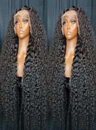 Lace Wigs 40 Inch Peuvian 13x6 Deep Wave Front Human Hair Water Curly Frontal Wig For Women Pre PluckedLace7288409