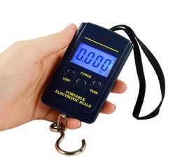 40kg Mini Digital Scales LCD Display Hanging Luggage Fishing Weight Fine Weighing Balance Libra Steelyard Scale Household Scales H1203137