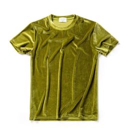 Men summer 10 colors velvet t shirt nightclub singer stage costume streetwear mens casual velour tee shirts hip hop clothes6297085