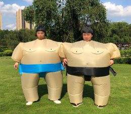 Mascot CostumesHalloween Costumes Blow Up Sumo Fighter Inflatable Costumes Christmas Wrestling Party Role Play Dress Up for AdultM7962876