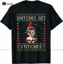 T-shirt Snitches Get Stitches Ugly Christmas TShirt Women'S TShirts Custom Aldult Teen Unisex Digital Printing Tee Shirt Xs5Xl New