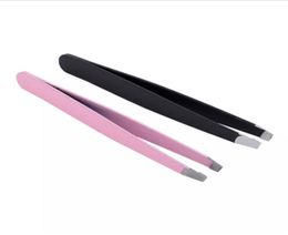 Professional Eyebrow Eye Brow Tweezers Hair Removal Beauty Lady Slanted Stainless Steel Tweezer Makeup Tool Slant Tip8663194