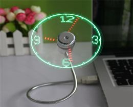 Durable Adjustable Gadget Flexible LED Light USB Fan Time Clock Desktop Clock Cool Gadget Time Display High Quality5055910