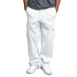 Men Cargo Jogger Pants Autumn Hip Hop Street wear Loose Trousers Multi Pocket Solid Colour Overalls GYM Sports Wear 240226